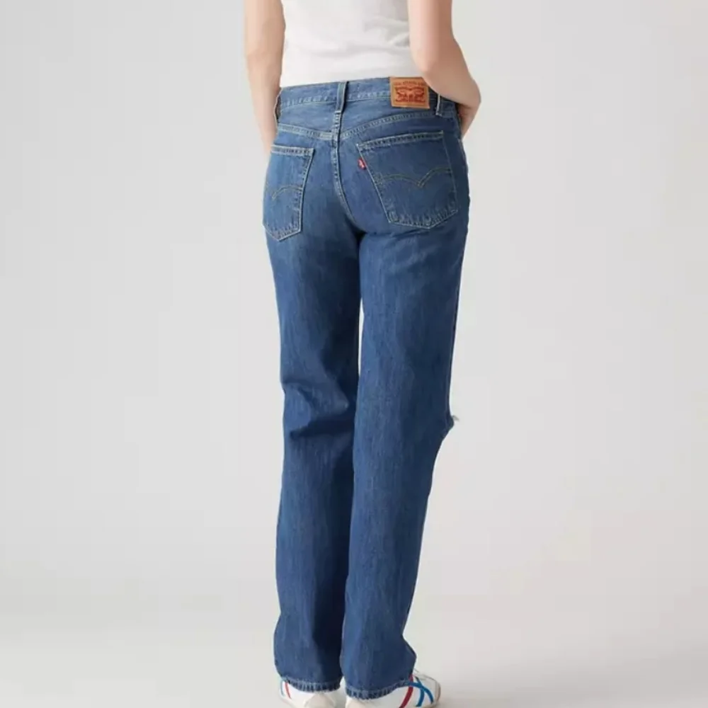 Levi's Low Pro Straight New With Tags Women's Blue Distressed Jeans Size 27 - Picture 4 of 7
